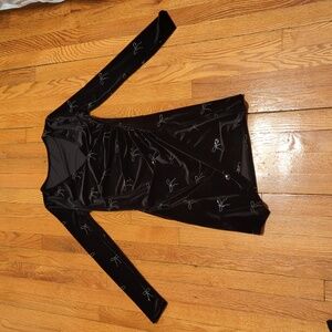 Shein - Black velvet dress with bow rhinestones - size small